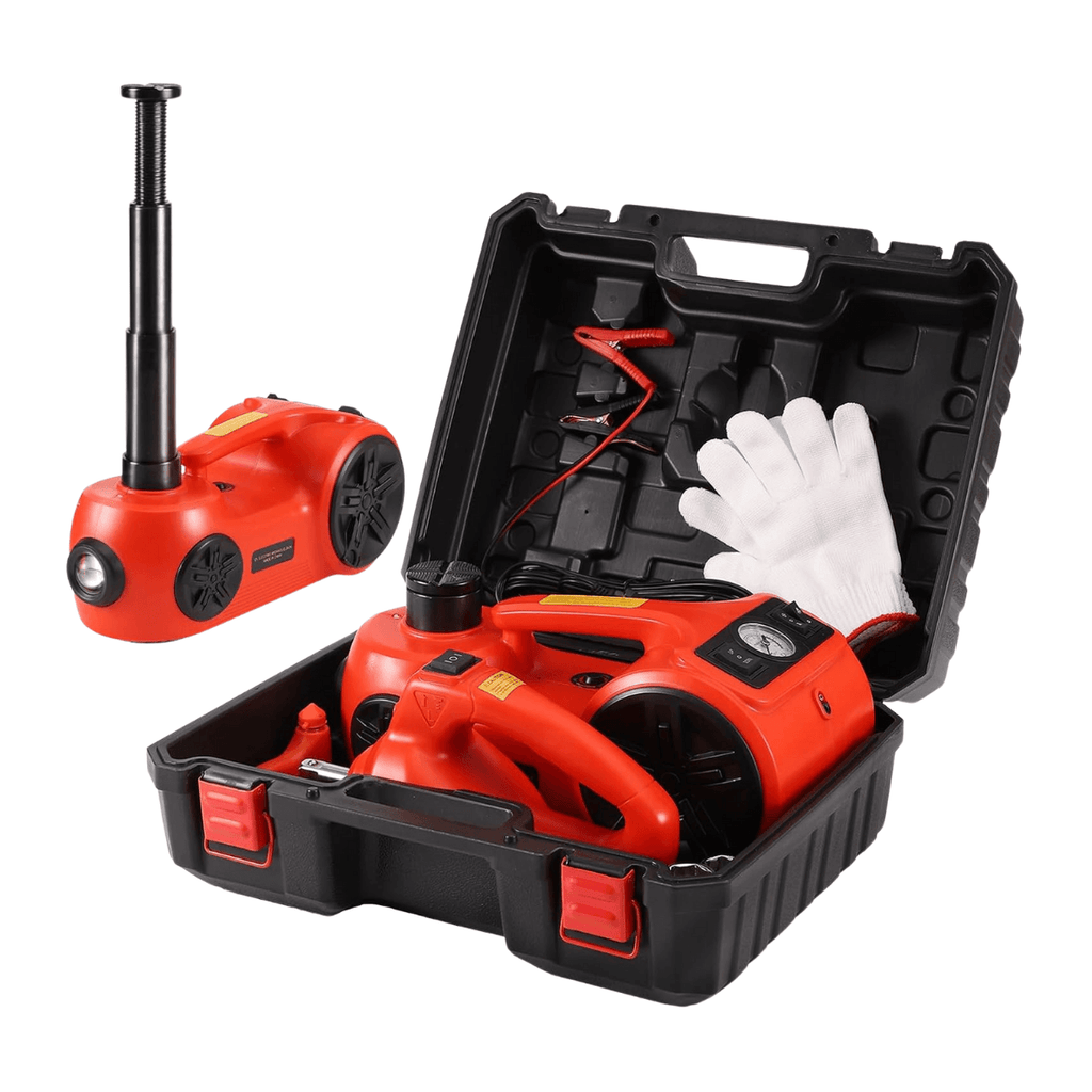 Kit universal de tapetes com logo marca (4 peças) + Kit de Macaco Eletrônico Multifuncional 3 em 1