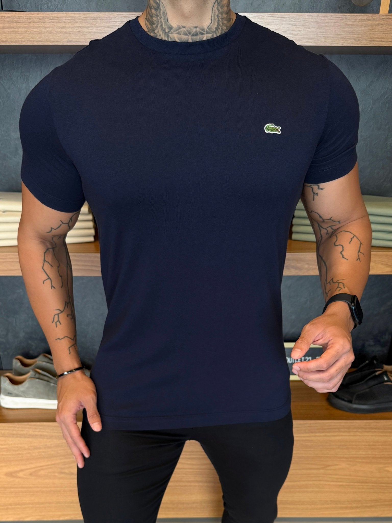Camiseta Lacoste Pima Cotton Marinho