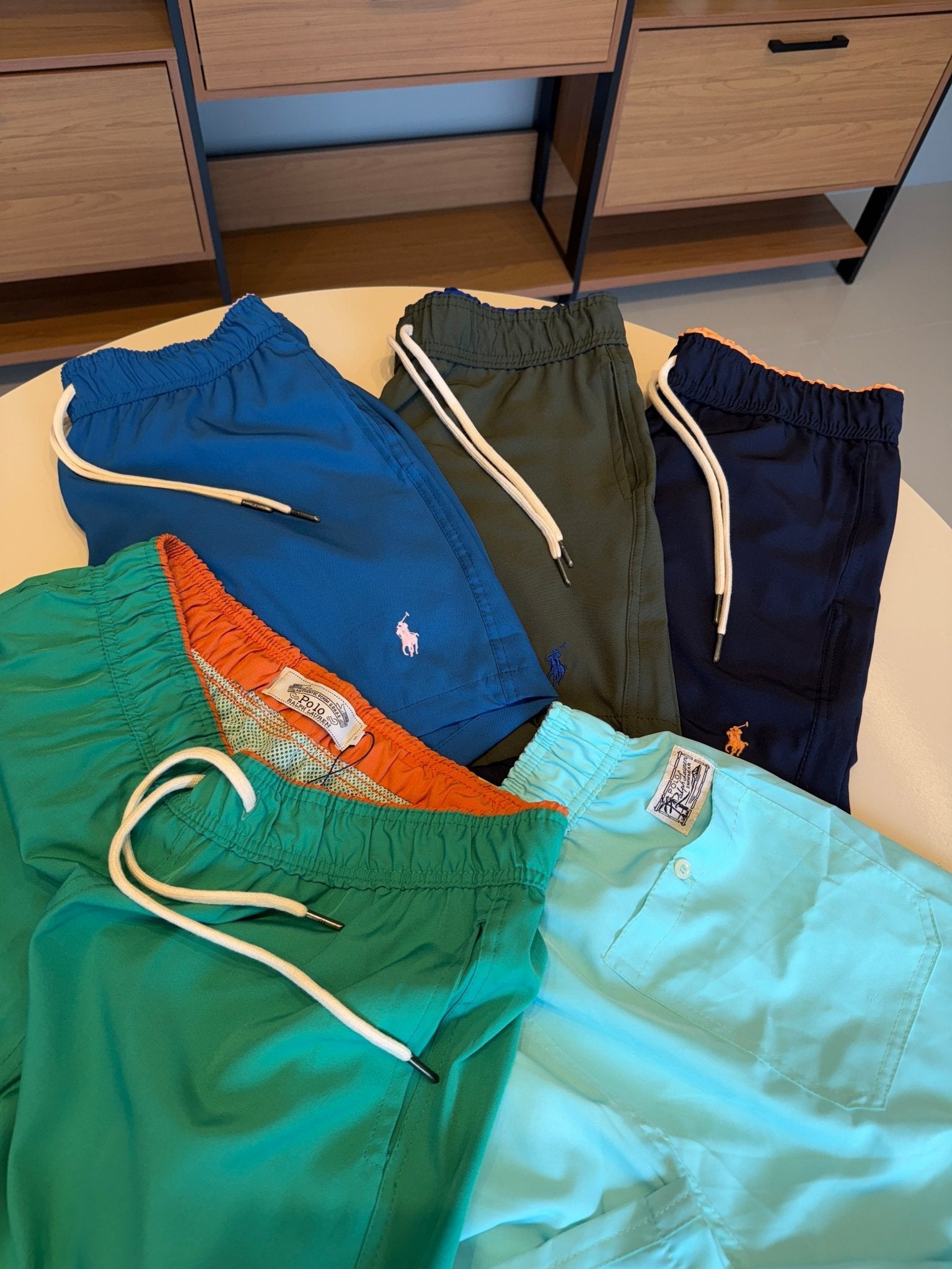 Short Ralph. Verde Musgo Logo Azul