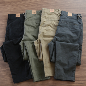 Calça Reta Masculina em Sarja [Kit 4 Unidades] + Carteira de Brinde