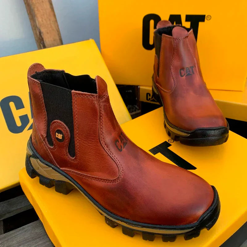 Kit Caterpillar - Bota Masculina em Couro Legítimo e Palmilha Ortopédica + Brindes Exclusivos  Dia dos Pais