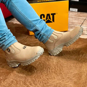 Kit Caterpillar - Bota Masculina em Couro Legítimo e Palmilha Ortopédica + Brindes Exclusivos  Dia dos Pais