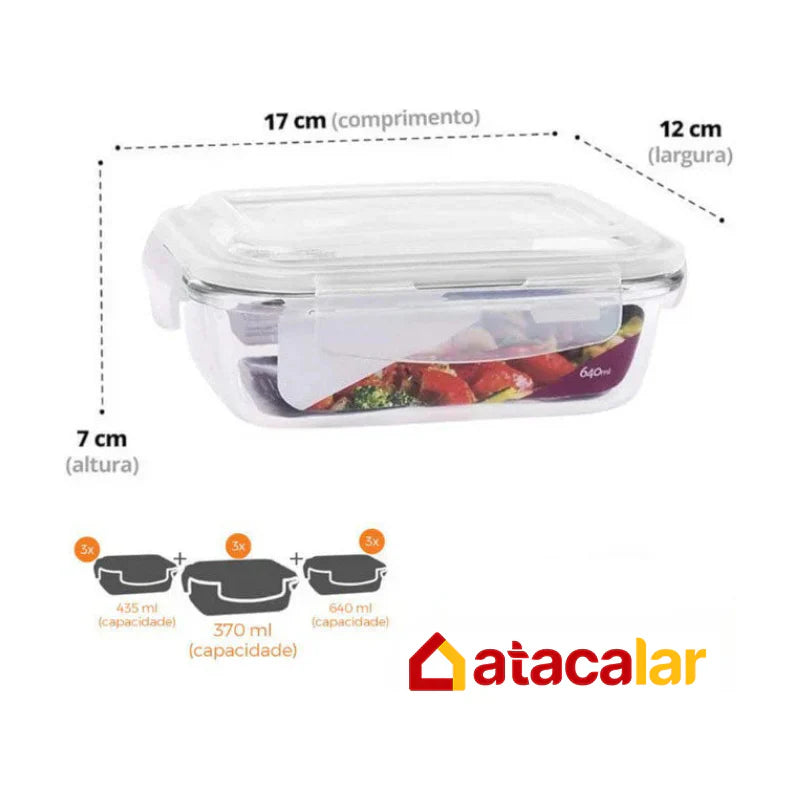 Kit com 15 potes Herméticos de vidro + 10 copos de vidro de arruda de brinde