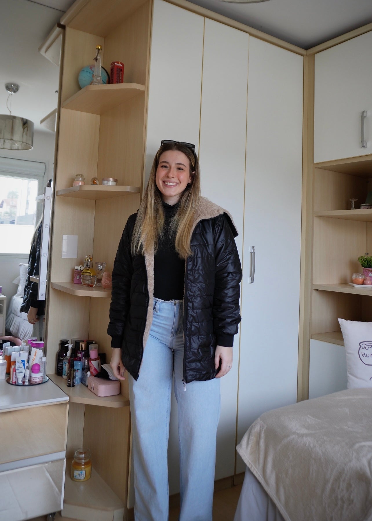 Jaqueta Feminina Peluciada + Bolsa de Festa Brinde exclusivo