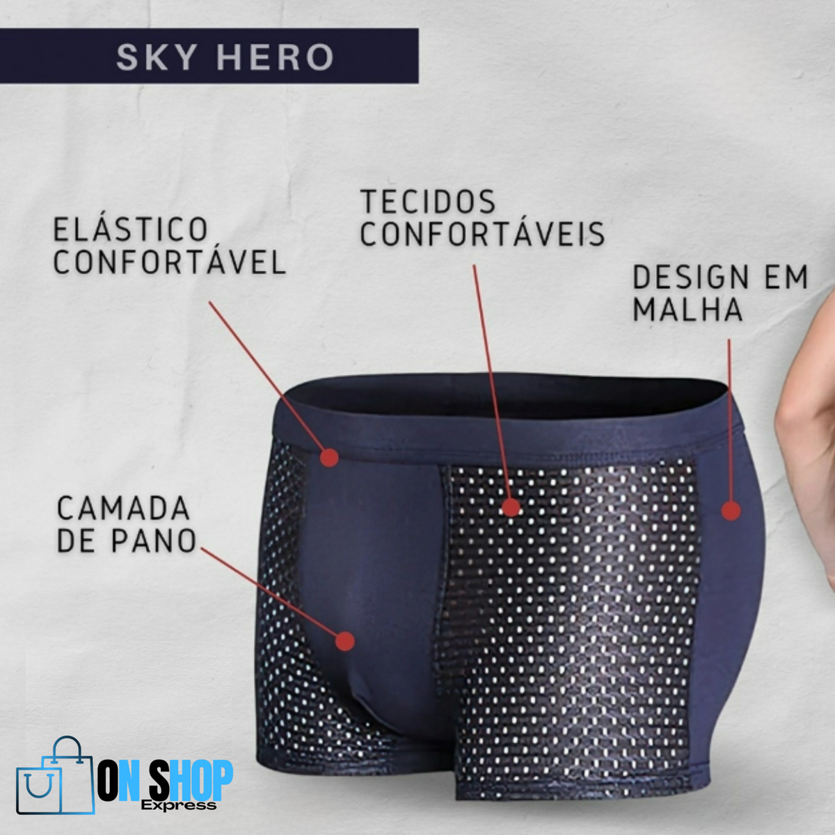 Cuecas de Fibra de Bambu Sky Hero [PAGUE 2 E LEVE 4]