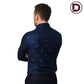 [PAGUE 3 LEVE 5] Camisa Manga Longa Casual European em Seda Gelo e Poliéster + BRINDES: Cinto, Carteira e Relógio