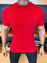 Camiseta Ralph. Básica Vermelha Logo Marinho