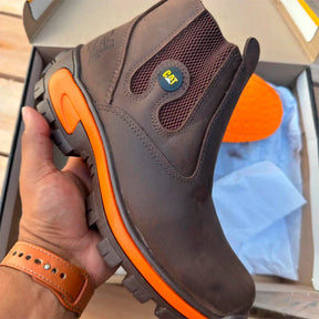 Kit Caterpillar - Bota Masculina em Couro Legítimo e Palmilha Ortopédica + Brindes Exclusivos  Dia dos Pais