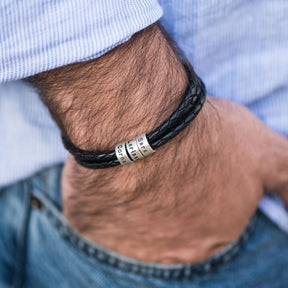 Pulseira Couro Personalizável - Aço Inoxidável | Gravação a Laser - Oferta Especial 50% OFF + Frete Grátis Somente Hoje!