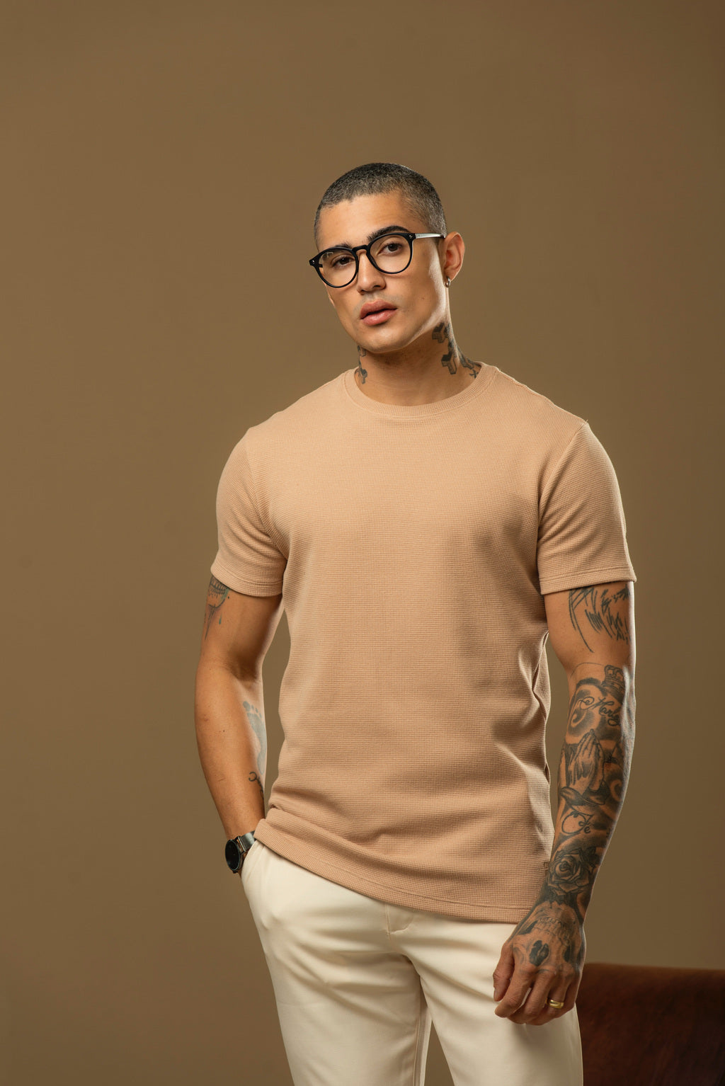 Kit com 5 Camisetas Texturizadas Malha Waffle Milano Avenna - Não amassa, não desbota e 0 transparência