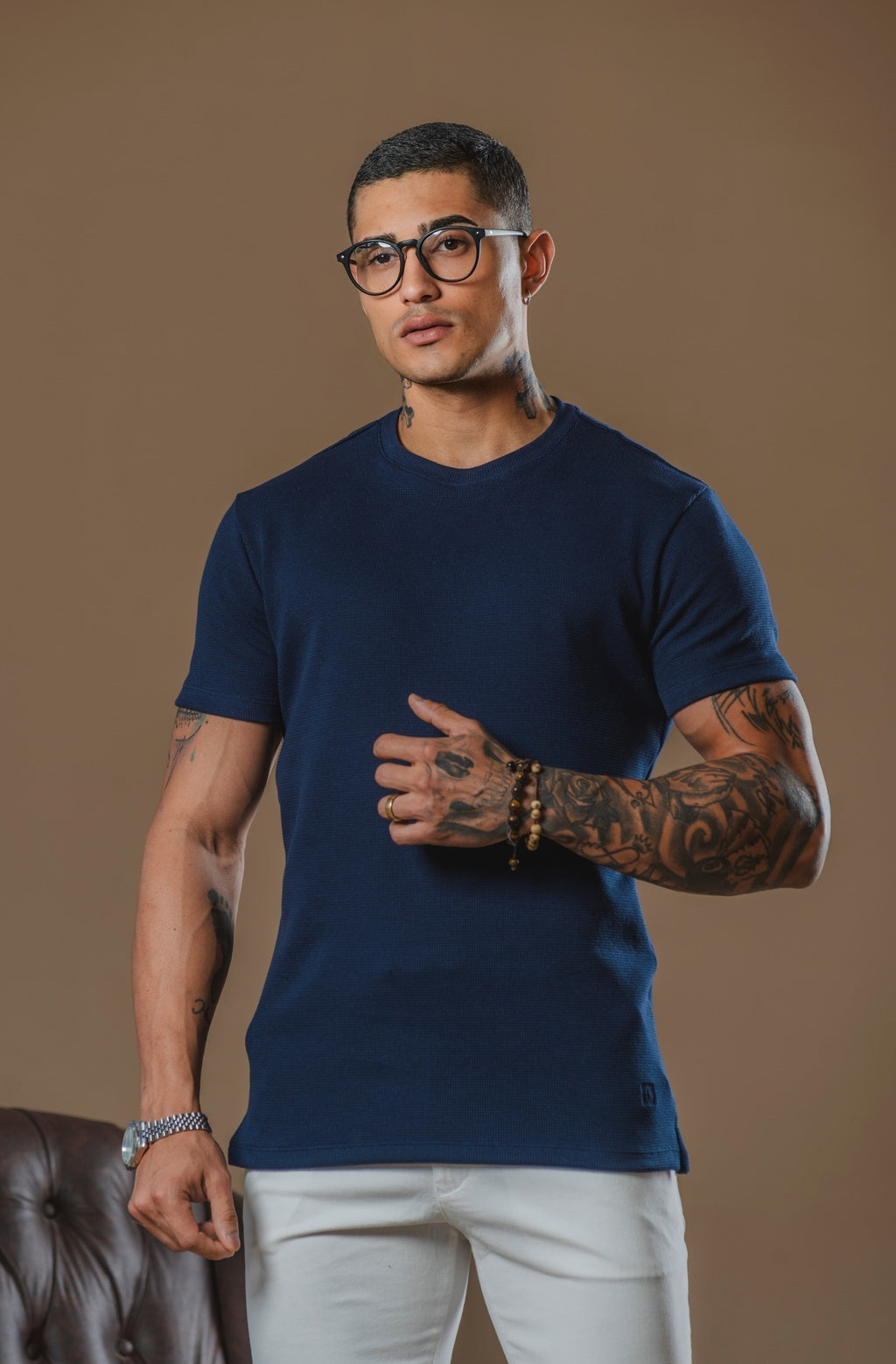 Kit com 5 Camisetas Texturizadas Malha Waffle Milano Avenna - Não amassa, não desbota e 0 transparência