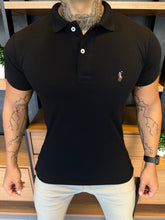 Polo Ralph. Musculina Custom Fit Preta Logo Colors
