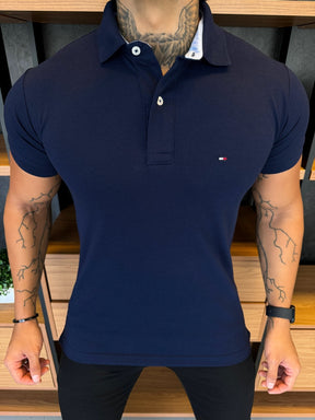 Polo Tommy H. Masculina Clássica 1985 Marinho
