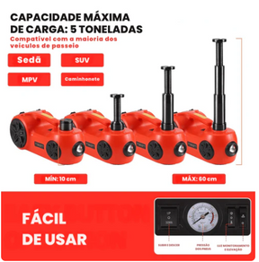Kit universal de tapetes com logo marca (4 peças) + Kit de Macaco Eletrônico Multifuncional 3 em 1